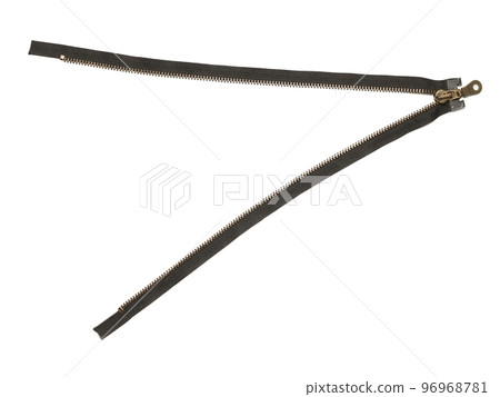 Open zipper isolated on white background 96968781