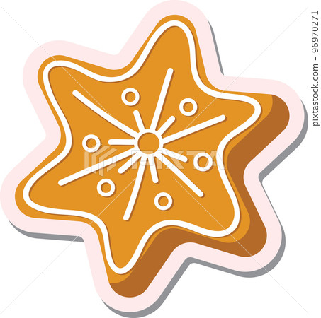 Cute cartoon Christmas ginger bread star 96970271