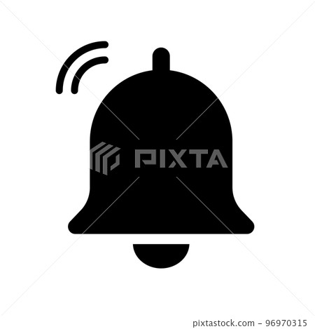 Reminder silhouette icon. Notification bell icon. vector. 96970315