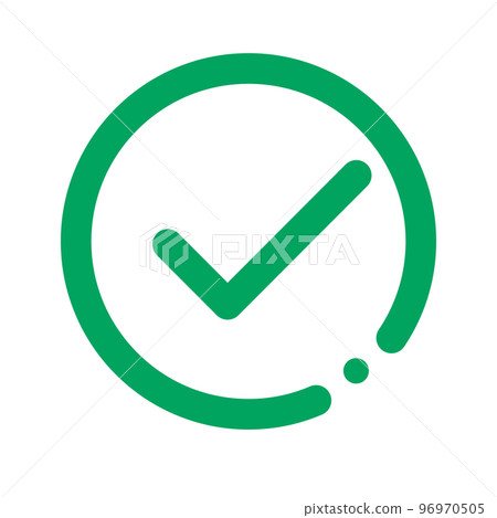Modern round check mark. A sign of success or confirmation. vector. 96970505