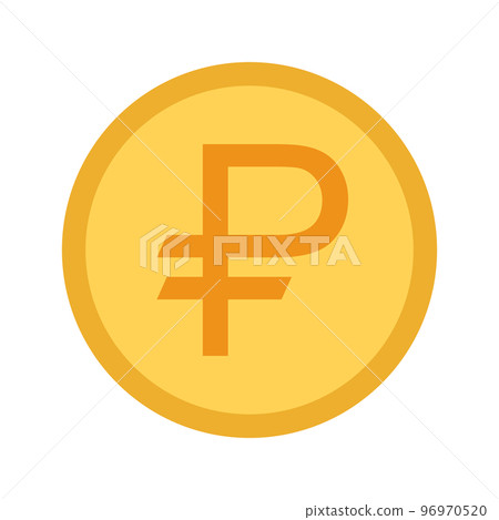 俄羅斯盧布硬幣。俄羅斯貨幣。向量。 96970520