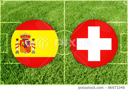 Spain Vs Switzerland Football Match - Stock Illustration [96971046] - PIXTA