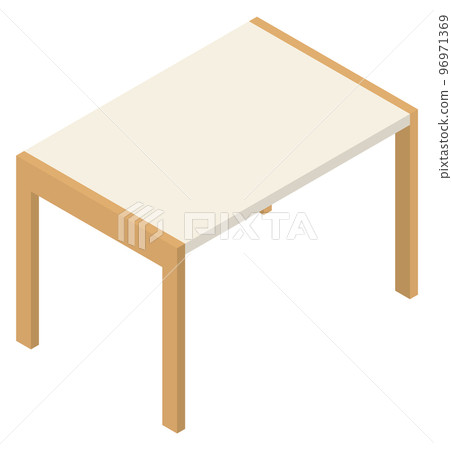 Table icon. Wooden home furniture. Isometric desk Table icon. Wooden home furniture. Isometric desk 96971369