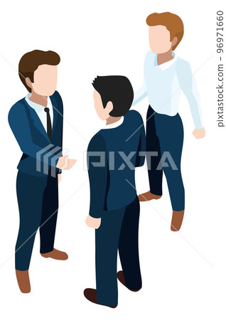 Collagues talking. Business people conversation. Isometric icon 96971660