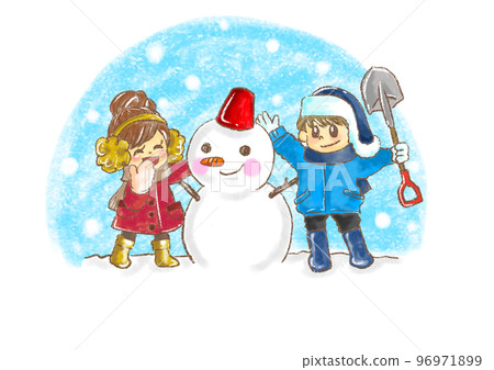 孩子們堆雪人 96971899