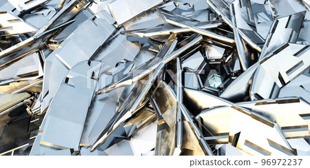 metal technology element surface in the sun 3d render illustration 96972237