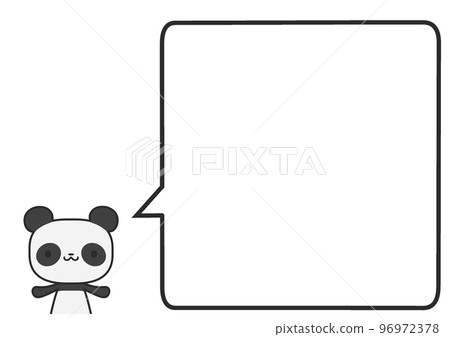 Upper body panda and a simple square balloon Upper body panda and a simple square balloon 96972378