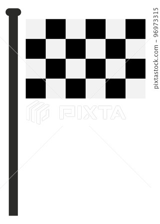 Racing flag icon. Checkered pattern sport symbol Racing flag icon. Checkered pattern sport symbol 96973315