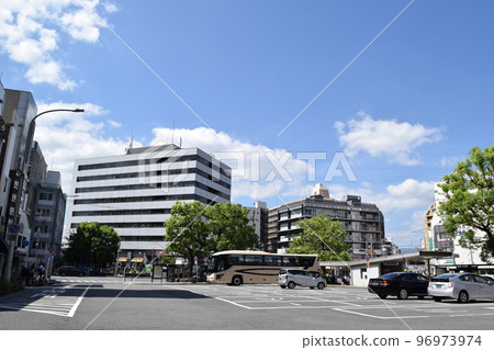 Cityscape in front of Omiya Station and Shijo Omiya Station in Shimogyo Ward, Kyoto City Cityscape in front of Omiya Station and Shijo Omiya Station in Shimogyo Ward, Kyoto City 96973974
