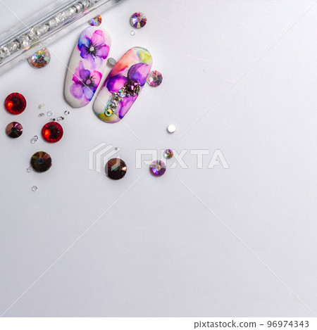 manicure, extension and design of nails with gel manicure, extension and design of nails with gel 96974343