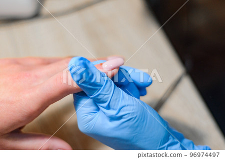manicure, extension and design of nails with gel manicure, extension and design of nails with gel 96974497