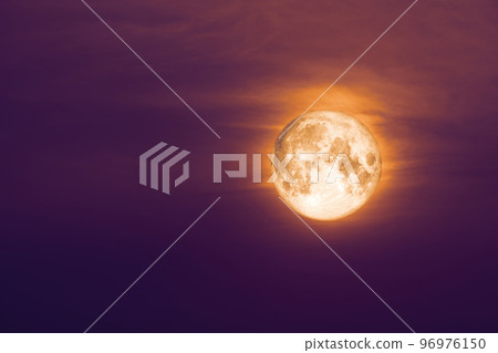 harvest blood moon back on silhouette red orange cloud and night sky harvest blood moon back on silhouette red orange cloud and night sky 96976150