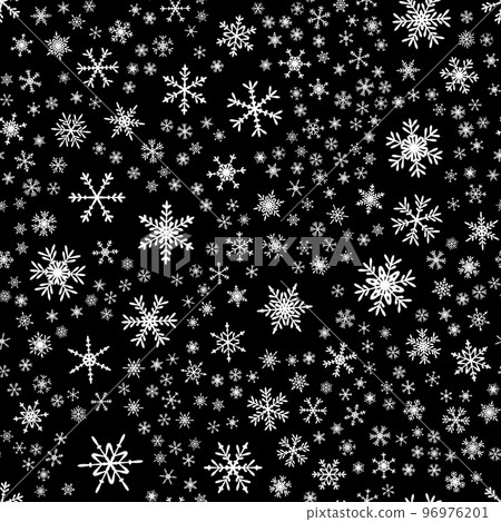 Snowflakes seamless pattern for Christmas holidays. Xmas snowflake ornament for winter holidays greeting card or wrapper. Christmas snowfall texture. Snowflakes seamless pattern for Christmas holidays. Xmas snowflake ornament for winter holidays greeting card or wrapper. Christmas snowfall texture. 96976201