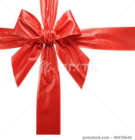 Red ribbon bow on white background. 3d 96976640