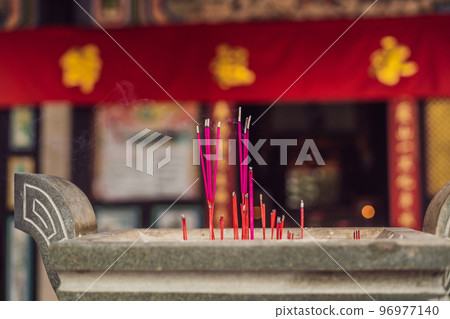 Temple of snakes with real snakes inside on the island of Penang, Malaysia Temple of snakes with real snakes inside on the island of Penang, Malaysia 96977140