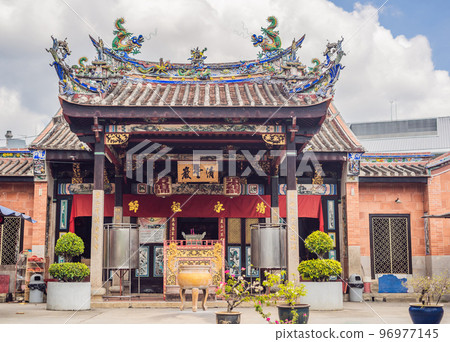 Temple of snakes with real snakes inside on the island of Penang, Malaysia 96977145