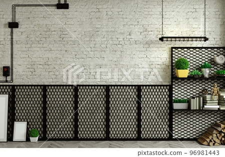 Mockup empty wall background loft for painting Mockup empty wall background loft for painting 96981443