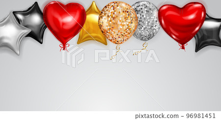 Illustration with helium balloons 96981451