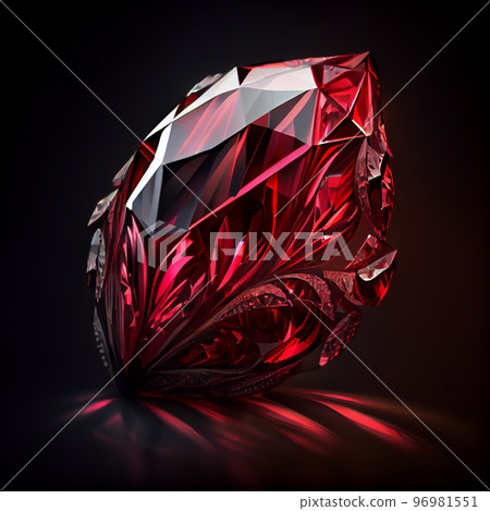 Shiny Crystal ruby gem isolated on black... - Stock Illustration ...