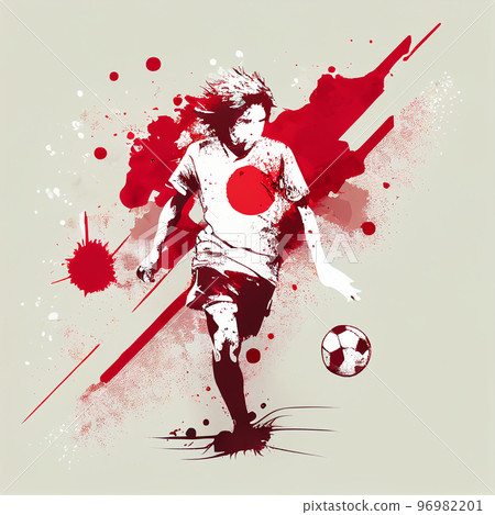 japan-soccer-poster-abstract-japanese-football-stock-illustration
