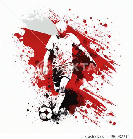 Poland soccer poster. Abstract Polish football background. Denmark national football player. Danish soccer team 96982211