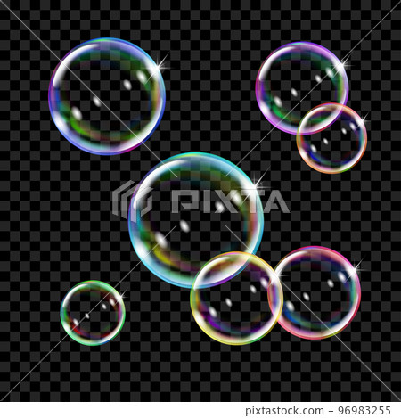 Colored soap bubbles 96983255