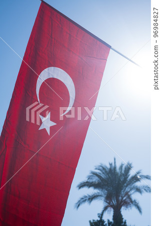 Red Turkey Flag. Decoration during republic day 96984827