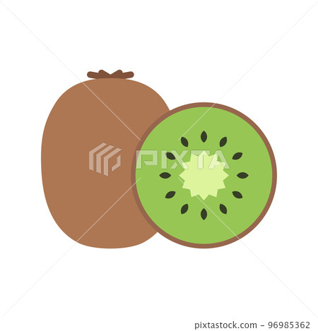 Kiwi, whole fruit and half. Vector illustration Kiwi, whole fruit and half. Vector illustration 96985362