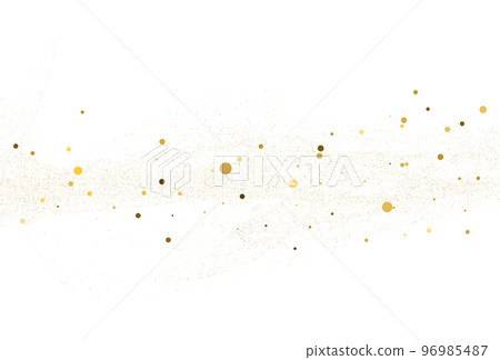 Gold dust, light gold glitter round confetti background. 96985487