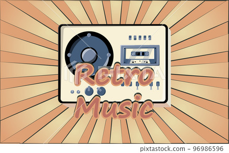 Old retro vintage poster with music cassette... - Stock Illustration ...