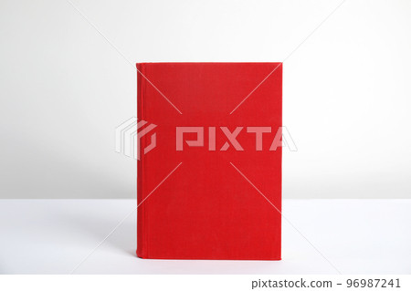 Blank book with hardcover on white background 96987241