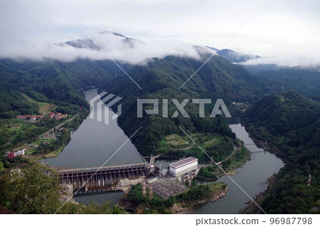 Kanose Dam looking down from the Shiki Meguri Observatory Tennyo Hana Raft Kanose Dam looking down from the Shiki Meguri Observatory Tennyo Hana Raft 96987798