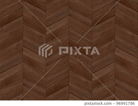 French herringbone in dark oak, wood pattern on walls and floor 96991786