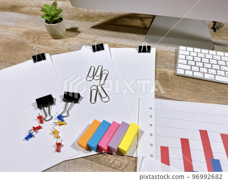 Business image Paperwork Sticky notes and clips Business image Paperwork Sticky notes and clips 96992682