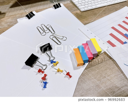 Business image Paperwork Sticky notes and clips 96992683