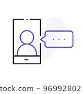 online meeting related line icon 96992802