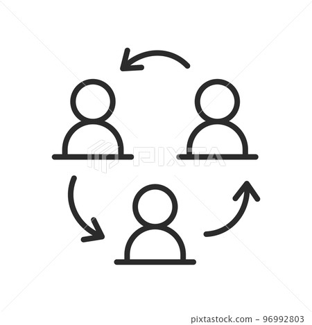 online meeting related line icon 96992803
