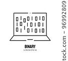 Artificial intelligence and machine learning line icon 96992809