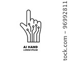 Artificial intelligence and machine learning line icon 96992811