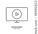 Cinema watch icon concept. Tv or theater 96992813