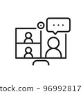 online meeting related line icon 96992817
