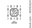 Artificial intelligence and machine learning line icon 96992824