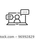 online meeting related line icon 96992829
