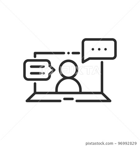 online meeting related line icon online meeting related line icon 96992829