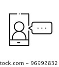 online meeting related line icon 96992832