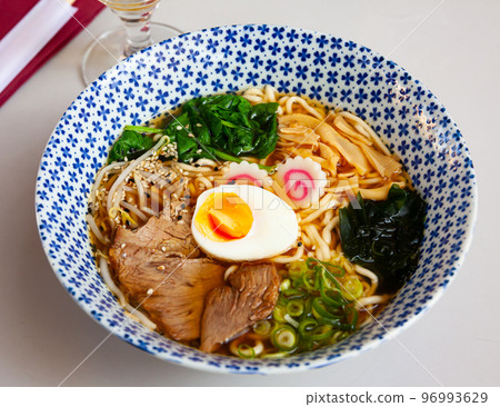 Bowl of ramen with veal 96993629