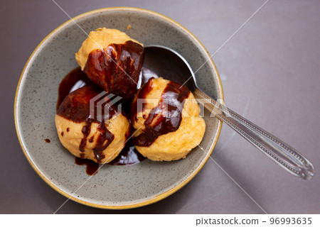 Top view of profiteroles Top view of profiteroles 96993635