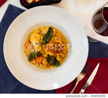 chicken, rice, dish 96993646