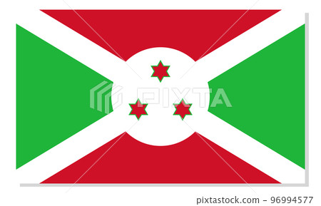 Flag of Burundi. National symbol in official colors. Template icon. Abstract vector background 96994577