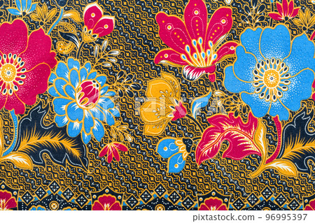 The Batik sarong pattern background in Thailand, traditional batik sarong in Asian. 96995397